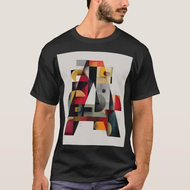 Camiseta Letra A Geométrica Abstrata (Frente)