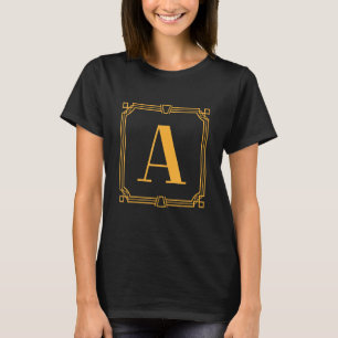 Camiseta Letra A Monograma Alfabeto A Geométrico Inicial De