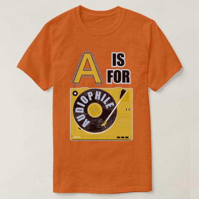 Camiseta Letra A para o audiófilo (Frente do Design)