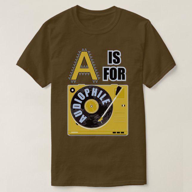 Camiseta Letra A para o audiófilo (Frente do Design)