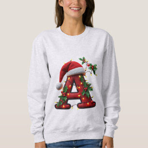 Camiseta Letra A Vermelha Natalícia Decorada