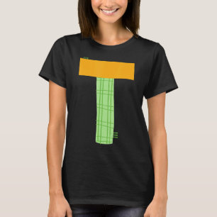 Camiseta Letra alfabética Whimsical T - Caractere tipográfi