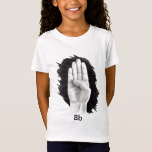 CAMISETA LETRA AMERICANA "B " DO LINGUAGEM GESTUAL