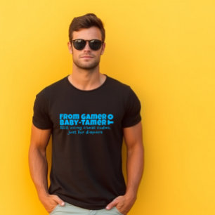 Camiseta Letra azul do primeiro pai irônica