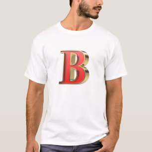 Camiseta Letra B de vidro vermelho