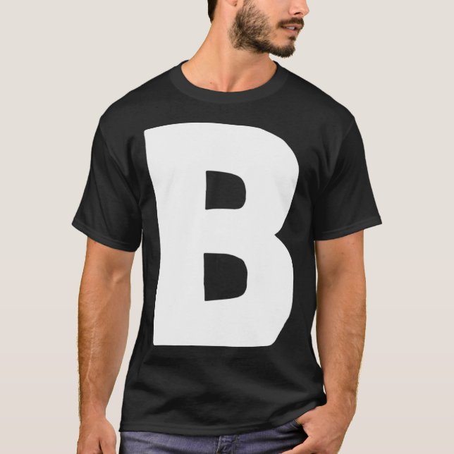 Camiseta Letra B grande e branca em negrito (Frente)
