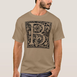 Camiseta Letra B Monograma Medieval Art Nouveau
