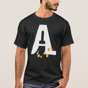 Camiseta Letra branca grande a alfabeto uma espinha inicial