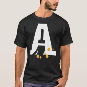 Camiseta Letra branca grande a alfabeto uma espinha inicial