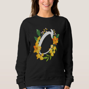 Camiseta Letra C Maiúscula Flores de Alfabeto Monograma Ini