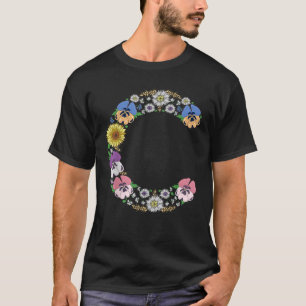 Camiseta Letra C Pansias Monográficas Iniciais Alfabeto Flo