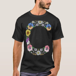 Camiseta Letra C Pansias Monográficas Iniciais Alfabeto Flo