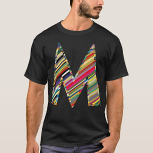 Camiseta Letra CAPITAL M multicolorido,