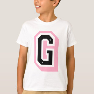 Camiseta letra cor-de-rosa preta G