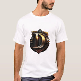 Camiseta Letra "D" Dourada Vintage