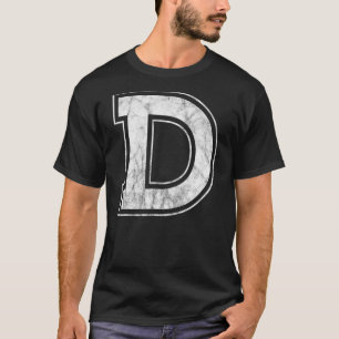 Camiseta Letra D Maiúscula Monograma de Alfabeto Inicial
