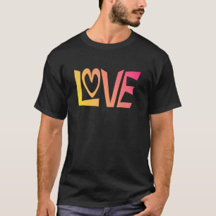 Camiseta Letra de amor Impressão Love Gráfico de Verão femi