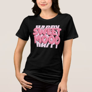 Camiseta Letra de bolha rosa doce, cor-de-rosa, estética bo