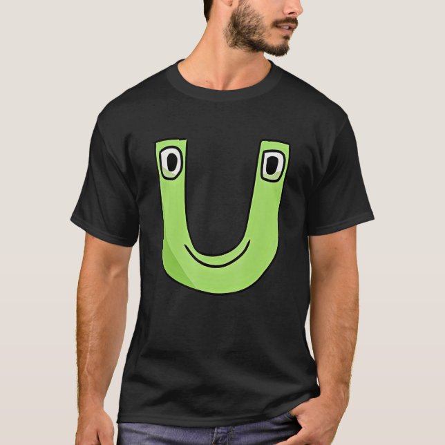 Camiseta Letra de Emoção U Alphabet Lore Para Meninas (Frente)