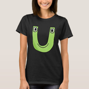 Camiseta Letra de Emoção U Alphabet Lore Para Meninas