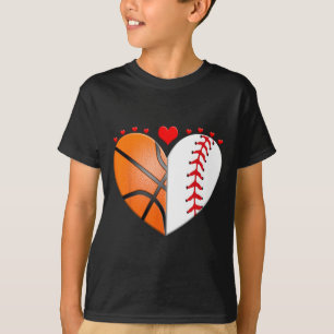 Camiseta Letra de Esportes de Sketll do Coração