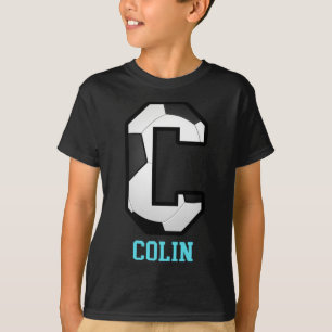 Camiseta Letra de Gol de Campo Colin Alfabeto Futebol