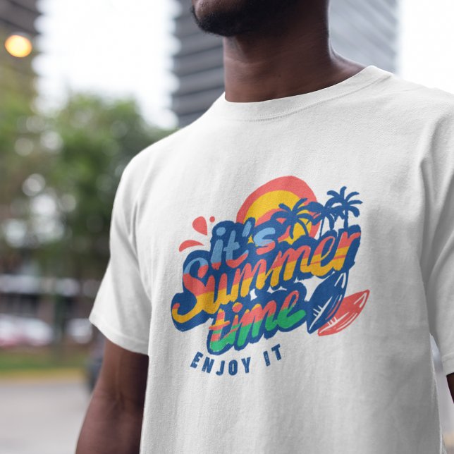 Camiseta Letra de Mão de Verão (Summer Hand Write Lettering Art T-Shirt)