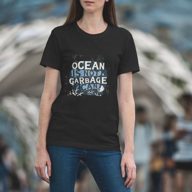 Camiseta Letra de Preservação Oceânica (Criador carregado)