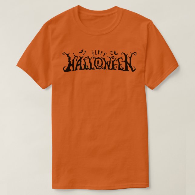 Camiseta Letra de Slogan Feliz Halloween Engraçada (Frente do Design)