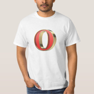 Camiseta Letra de vidro vermelho O