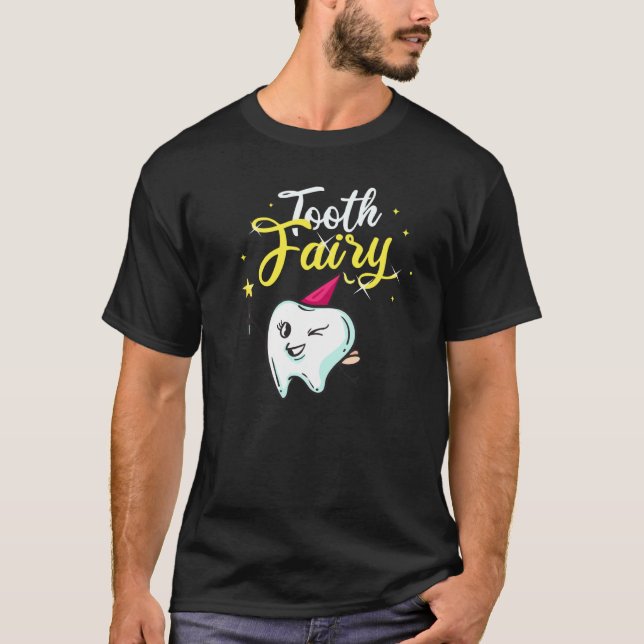 Camiseta Letra dentária de fada dentária (Frente)