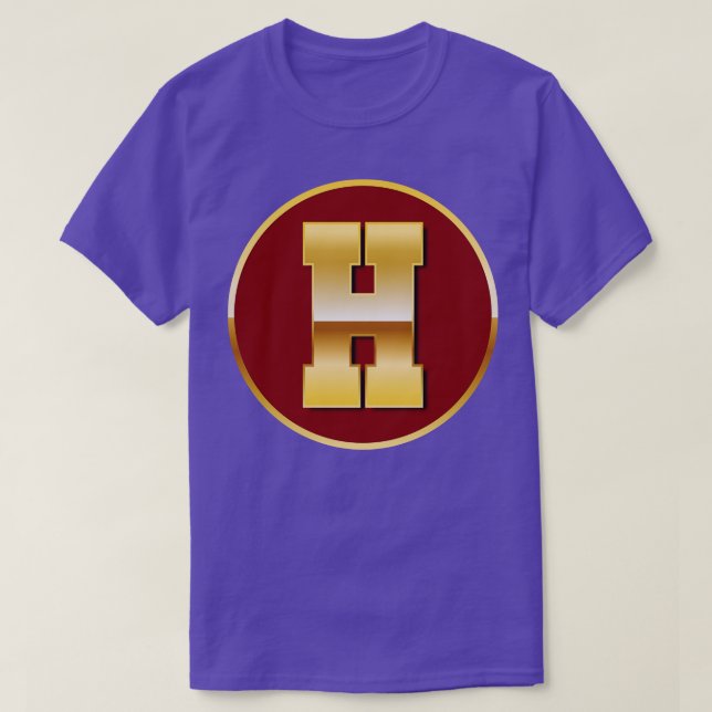 Camiseta Letra dourada H (Frente do Design)