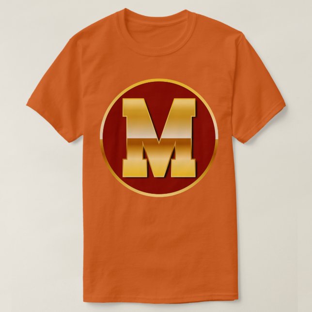 Camiseta Letra Dourada M (Frente do Design)