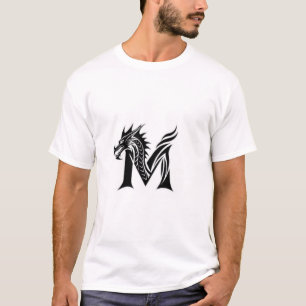 Camiseta Letra Dragão M – Desenho de Dragão de Fantasia em