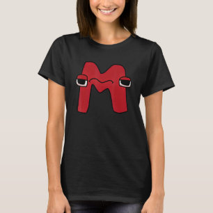 Camiseta Letra Emoção M Alphabet Lore Para Meninas