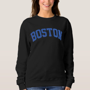 Camiseta Letra Estilo de Varsidade Azul Retroativa - Boston