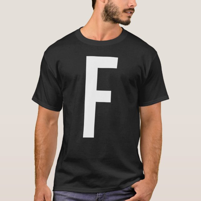 CAMISETA LETRA F ALPHABET MONOGRAMA INICIAL (Frente)