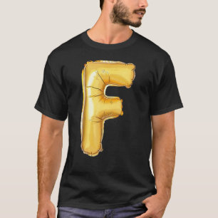 Camiseta Letra F Maiúscula Camuflagem Alfabética Inicial
