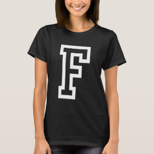 Camiseta Letra F negrito em branco Grande