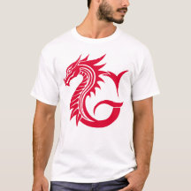 Letra G Estilizada com Dragão, Alfabeto de Dragão,