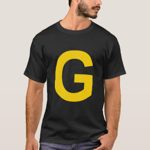 Camiseta Letra G Maiúscula Alfabeto