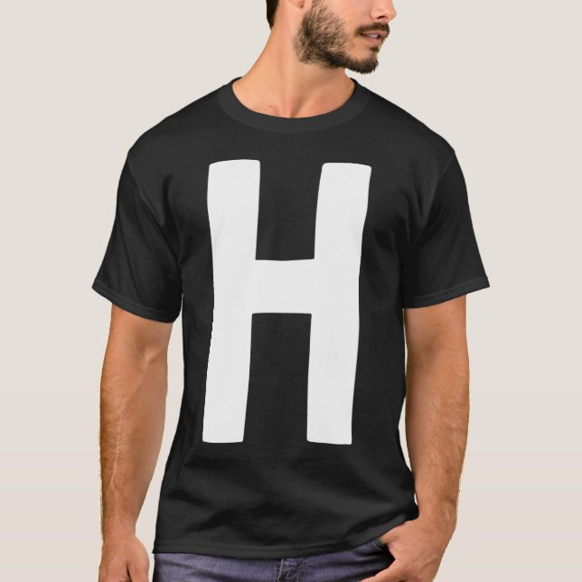 Camiseta Letra H grande e negrito branco (Frente)