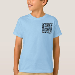 Camiseta Letra H Monograma Medieval Arte Nova