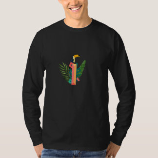 Camiseta Letra I Alfabeto Plantas Tropicais