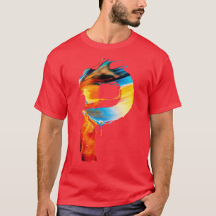 Camiseta Letra inicial colorida P