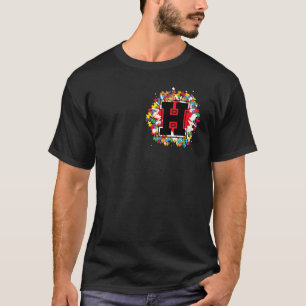 Camiseta Letra Inicial H Personalizada de Conscientização d