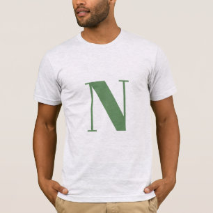 Camiseta Letra inicial Monograma Modern Trendy Sage Green