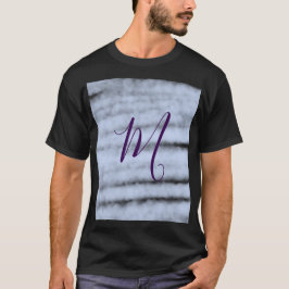 Camiseta Letra inicial monograma nome aquarela pastel roxor