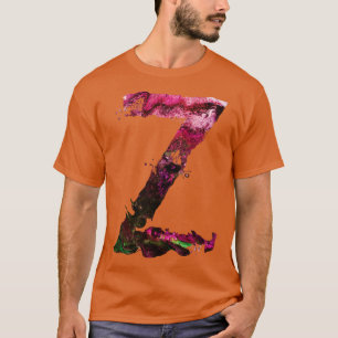 Camiseta Letra Inicial Pintada Colorida Z