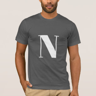 Camiseta Letra inicial Tendência de Na moda moderna mono